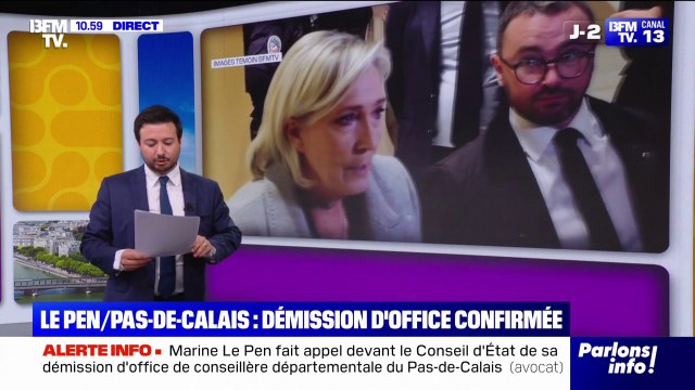 Inéligibilité de Marine Le Pen: le tribunal administratif de Lille confirme la démission d'office de Marine Le Pen de son mandat de conseillère départementale du Pas-de-Calais