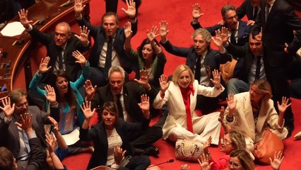 Dl sicurezza, le opposizioni sedute a terra in Aula come i manifestanti