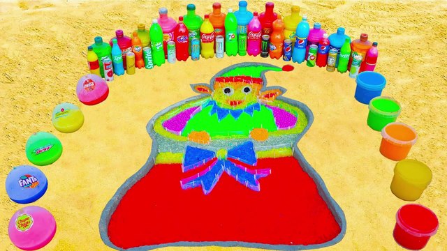 How to make Rainbow Elf in Christmas Bag with Orbeez, Balloons of Fanta, Coca Cola, Mentos & Sodas