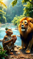 बंदर ने बचाई अपनी जान! 🥺 Monkey saved his life #shorts #monkey #story #viralstory #hindi #aistory #intellitoon #intellitoonstory
