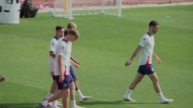 Entrenamiento de la Selección española antes de las semifinales ante España