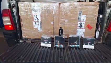 PM, PF e Receita Federal de Cascavel interceptam carga ilegal de 'vapers' na BR-277