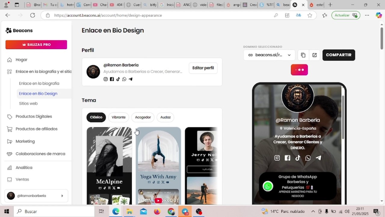 🚨💈Conociendo y Configurando la plataforma BEACONS / Como crear una pagina de negocio para barberías y peluquerías-video 1