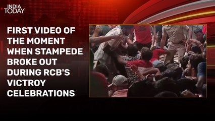 Video: Moment stampede broke out during RCB's victory celebrations in Bengaluru