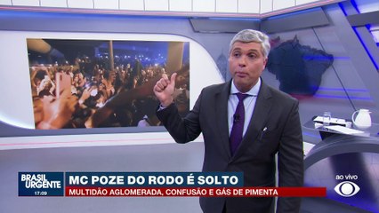 Saída de MC Poze de presídio em multidão, confusão e gás de pimenta