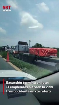 Un autobús que transportaba empleados de una tienda en Escobedo rumbo a la playa volcó dejando como saldo 11 personas fall3cidas y varios lesion@dos.