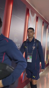 El peculiar gesto de Cristiano Ronaldo al entrar al estadio