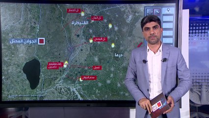 خريطة القصف الإسرائيلي في جنوب سوريا