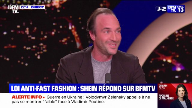 Shein revendique des produits peu chers grâce à nson modèle économique de production à la demande selon Quentin Ruffat, porte-parole de Shein en France