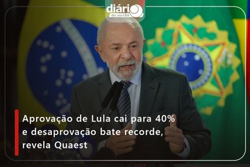 Aprovação de Lula cai para 40% e desaprovação bate recorde, revela Quaest