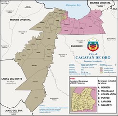 Map of Cagayan de Oro City. Peta Kota Cagayan de Oro. Cagayan de Oro City Map. Map of City of Cagayan de Oro. City of Cagayan de Oro Map. Mapa ng Lungsod ng Cagayan de Oro. Mapa ng Cagayan de Oro. Carte de la ville de Cagayan de Oro. カガヤンデオロの地図. 卡加延德奥罗地图
