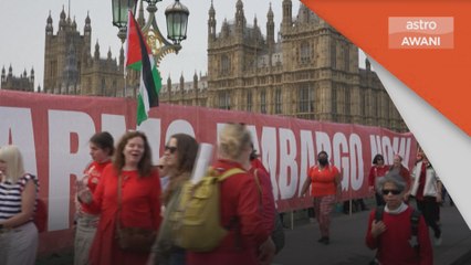 'Garis Merah' kelilingi Parlimen UK, tuntut sekatan terhadap Israel