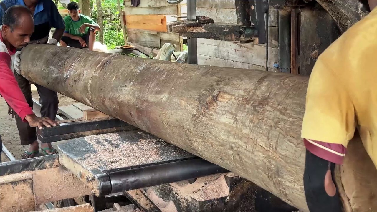 The Process of Making 2x20 Boards for Houses Using a Sawmill Machine