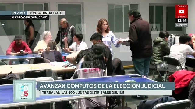 Junta distrital 17 del INE, avanza con cómputos de la elección judicial