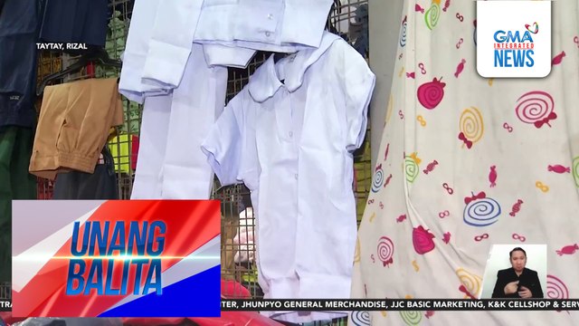 Wholesale na school uniforms, mabenta na sa Taytay tiangge; iba't ibang klase ng sapatos, mabibili rin | Unang Balita