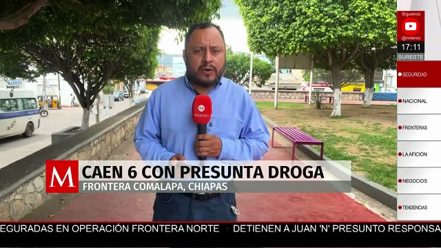 Detienen a seis personas con presunta droga y armas en Frontera Comalapa, Chiapas