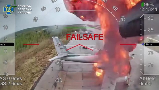 Attack on Russian nuclear bombers captured in new Ukraine drone footage