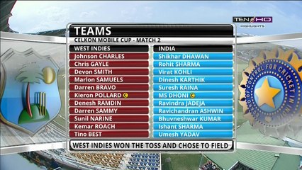 Celkon Cup 2013 | West Indies vs India, 2nd Match at Kingston, Jun 30 2013