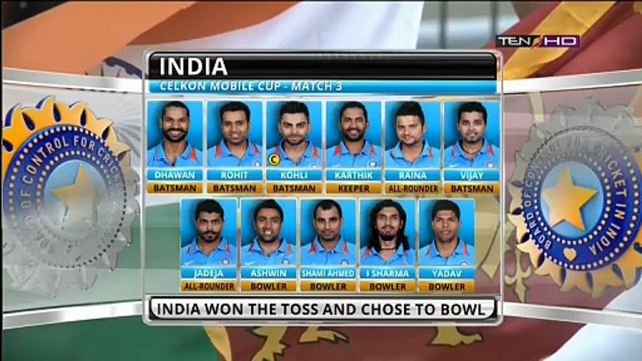 Celkon Cup 2013 | Sri Lanka vs India, 3rd Match at Kingston, Jul 02 2013