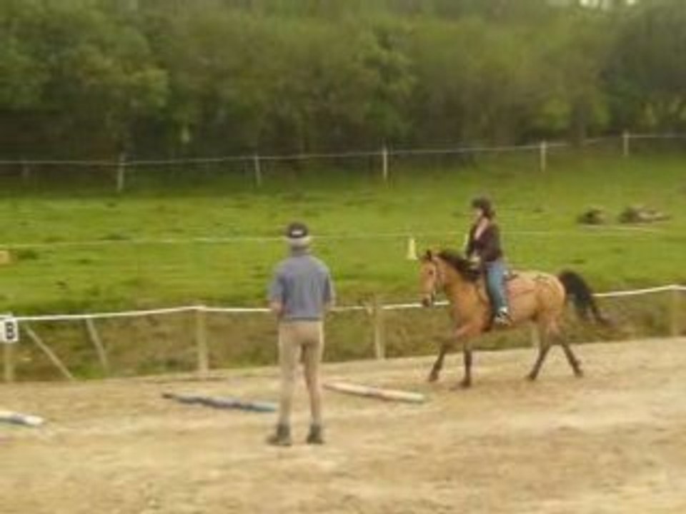 Isatis & Clémence barres au sol + obstacle