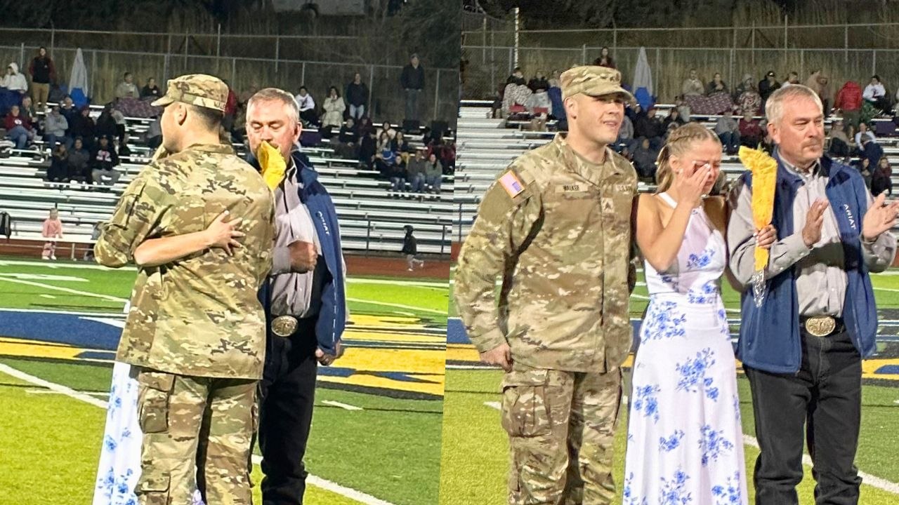 Soldier Surprises Sister During Homecoming Queen Contest