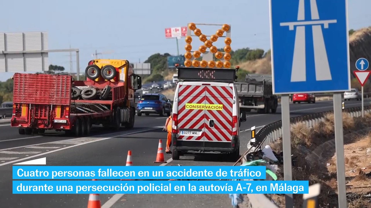 Cuatro muertos en un accidente de tráfico tras una persecución policial en Málaga