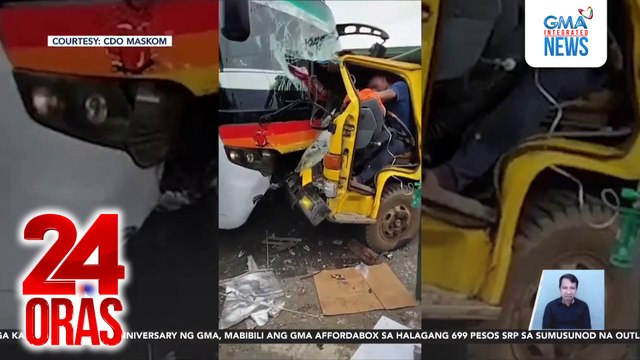 Pahinante ng elf truck, patay matapos sumalpok sa mini bus; driver ng truck at 11 pasahero ng mini bus, sugatan | 24 Oras
