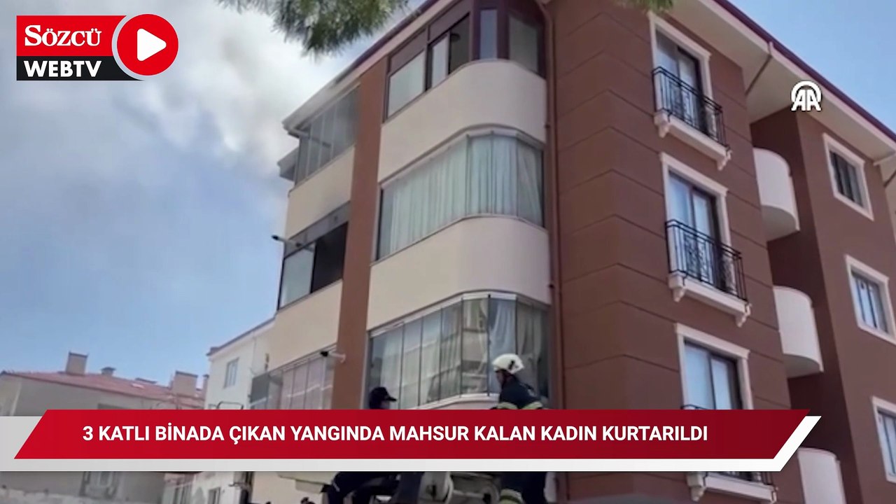 Muğla'da 3 katlı binada çıkan yangında mahsur kalan kadın kurtarıldı