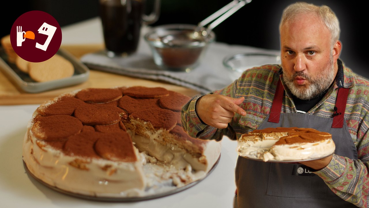 El POSTRE FRÍO DE GALLETA Y CAFÉ más fácil, sin huevo, ni horno