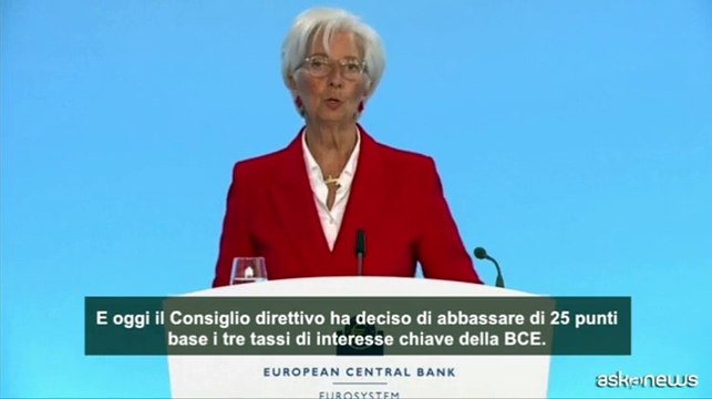 La Bce abbassa ancora i tassi d'interesse dello 0,25%