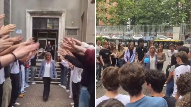 Gli studenti sorprendono la loro professoressa che va in pensione. Il commovente saluto al Galfer di Torino