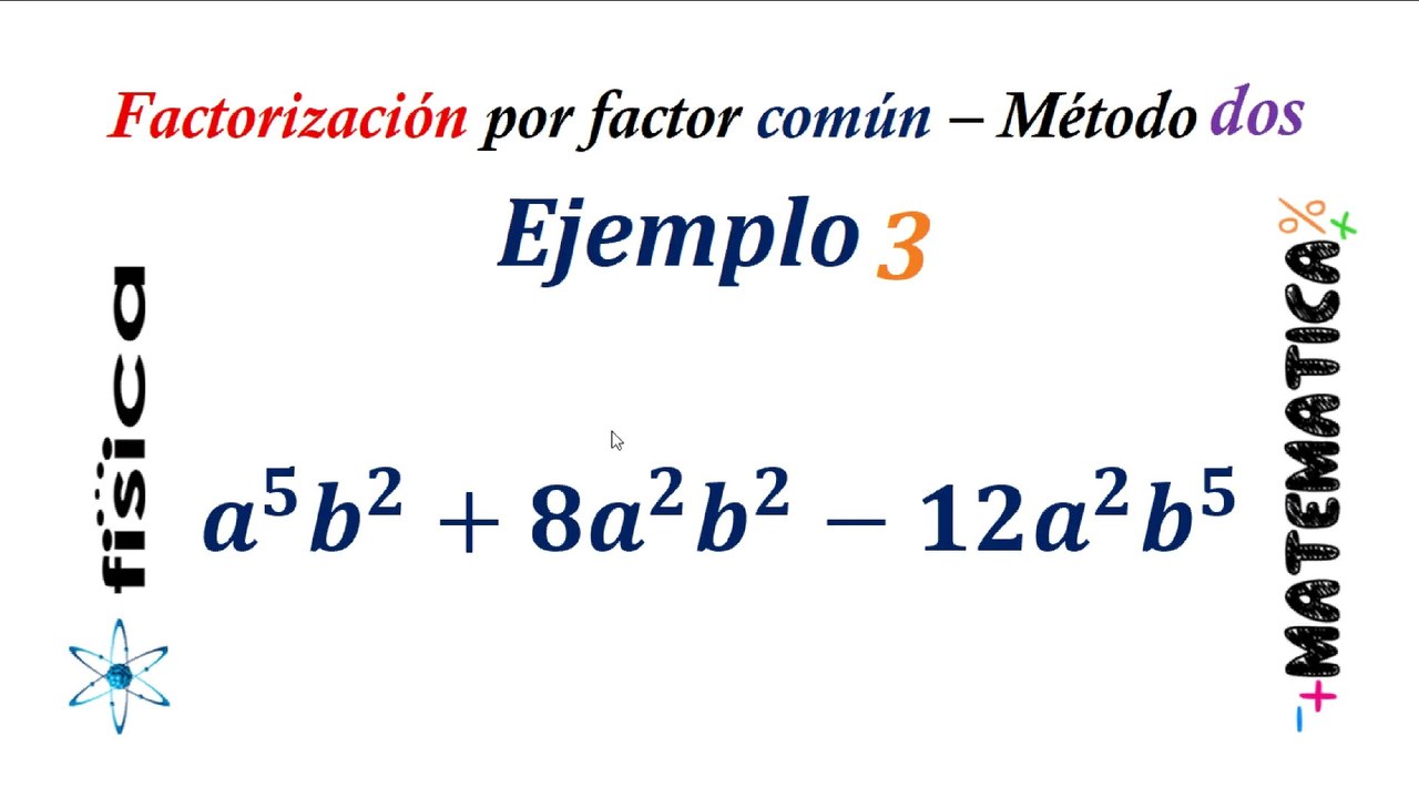 Factorización por factor común Ejemplo 3 (Método dos)