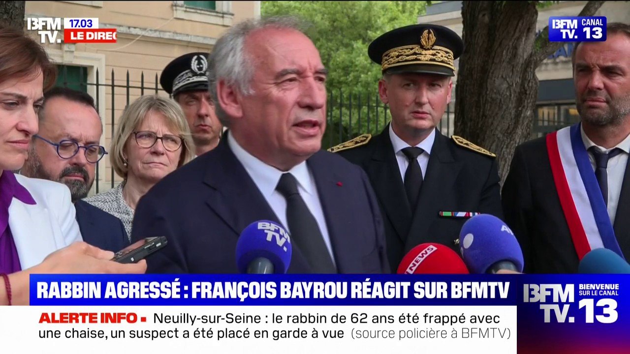 Rabbin agressé: "C'est jour après jour que notre pays est en proie à des affrontements haineux", réagit François Bayrou