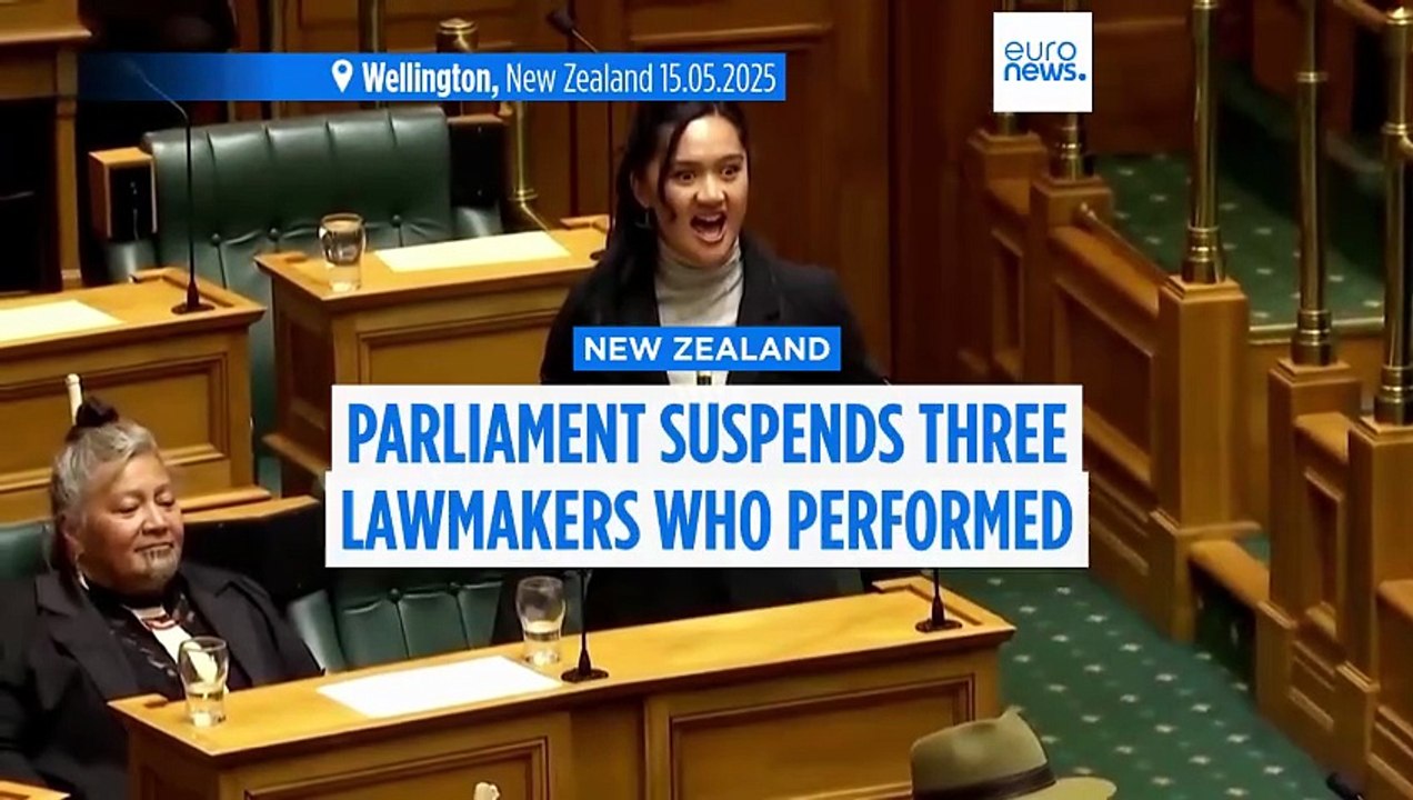 New Zealand Parliament suspends three lawmakers...