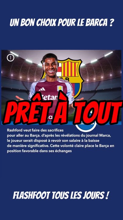 🚨 Rashford prêt à tous les sacrifices pour rejoindre le Barça . Il veut même baisser son salaire