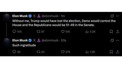 머스크 "내가 없었으면 대선 졌을 것"...트럼프 '실망' 발언에 반격 / YTN