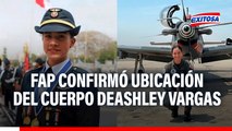 Ashley Vargas: FAP se pronunció luego de que se hallaran los restos de la piloto