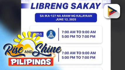 MRT-3 at LRT-2, may libreng sakay sa June 12 bilang pakikiisa sa pagdiriwang sa ika-127 Araw ng Kalayaan