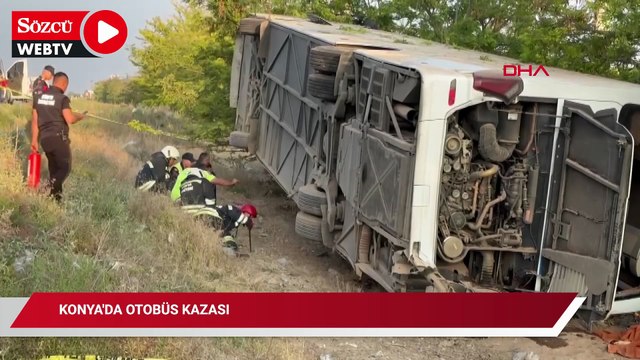 Konya'da otobüs kazası: 1 ölü, 10'u ağır 23 yaralı
