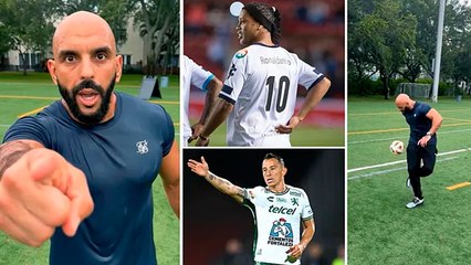 Guardaespaldas de Messi demuestra su talento previo a juego junto a Ronaldinho y Andrés Guardado