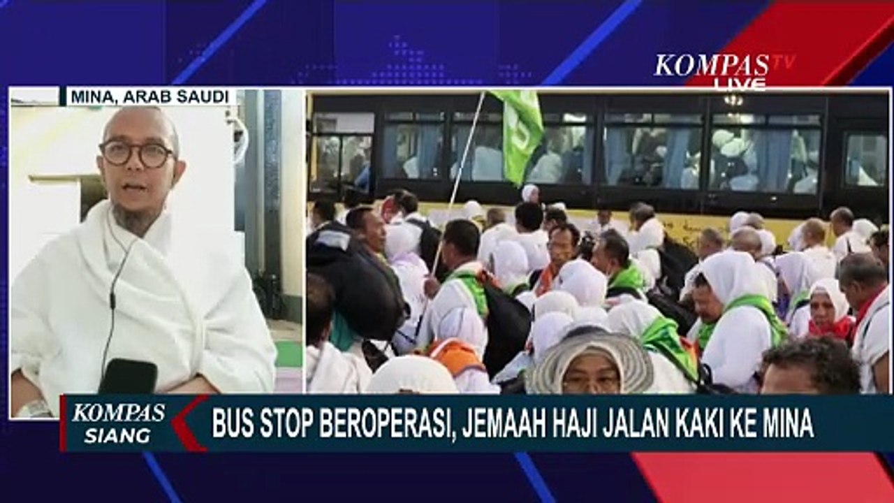 Bus Terhenti,  Jemaah Haji Indonesia Jalan Kaki dari Muzdalifah ke Mina