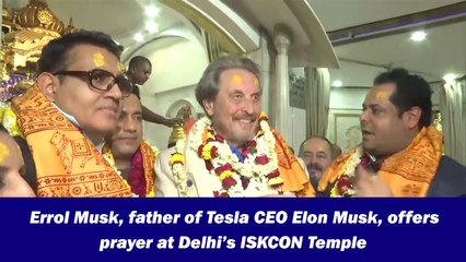 Errol Musk, father of Tesla CEO Elon Musk, offers prayer at Delhi’s ISKCON Temple