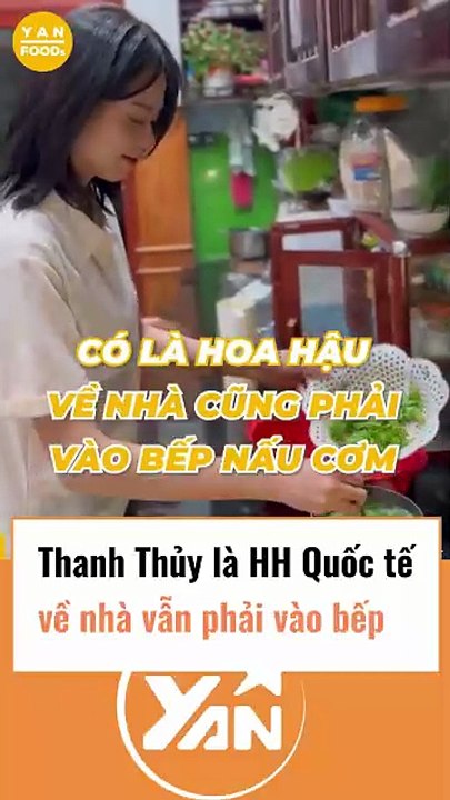 Thanh Thuỷ là hoa hậu quốc tế nhưng về nhà vẫn phải vào bếp