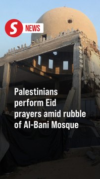 Palestinians hold Eid al-Adha prayers in ruins of Khan Younis mosque