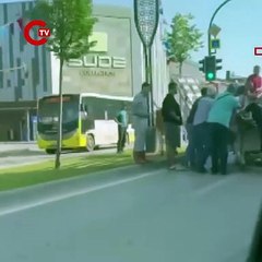 Kaçan kurbanlık boğa trafikte yakalandı!