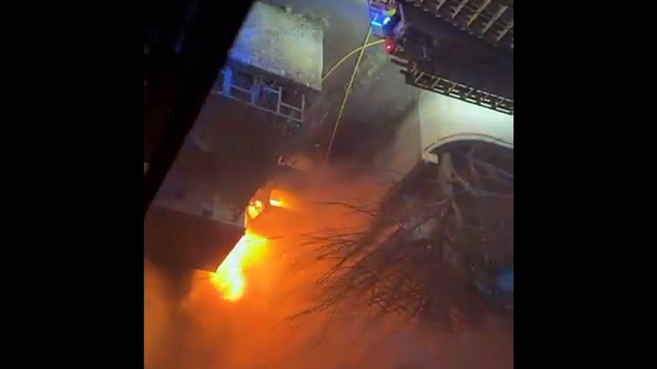 Gillan Pope, the owner of Project Eighty Three in Wesley Yard, says it was lucky no cars were parked on the double yellow lines when there was a car fire