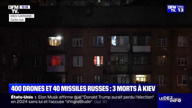 Guerre en Ukraine: 400 drones et 40 missiles russes ont fait 3 morts cette nuit à Kiev