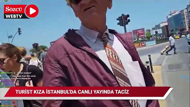 Turist genç kız İstanbul'da canlı yayın yaparken taciz edildi
