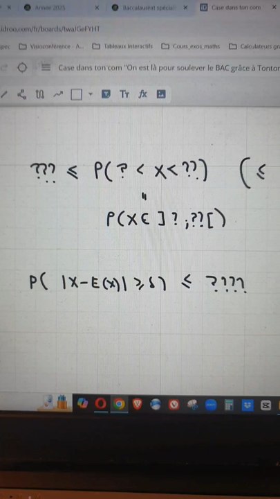Reconnaître Bienaymé Tchebychev et faire les manipulations sur les inégalités demandées.#proba #probabilite #bienaymetchebychev #bac #bac2025 #terminale #spemaths