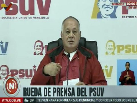 Sec. Gral. del PSUV Diosdado Cabello: Nosotros somos un país de paz y de tranquilidad